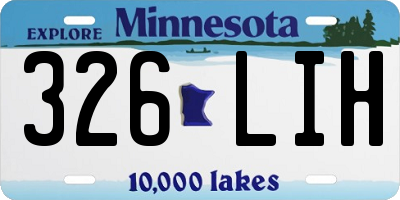 MN license plate 326LIH