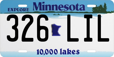 MN license plate 326LIL