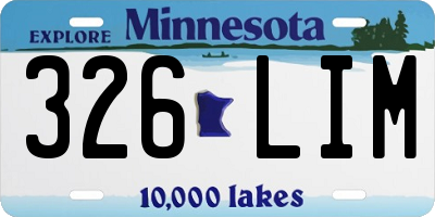 MN license plate 326LIM