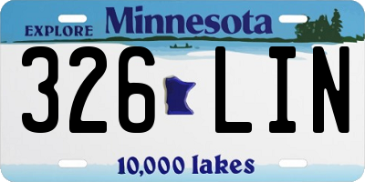 MN license plate 326LIN