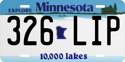 MN license plate 326LIP