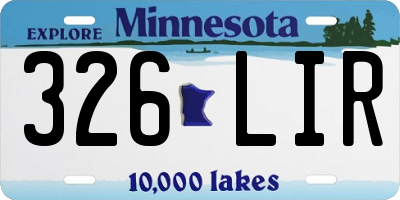 MN license plate 326LIR