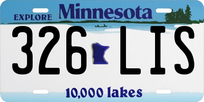 MN license plate 326LIS