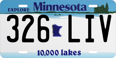 MN license plate 326LIV