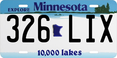 MN license plate 326LIX