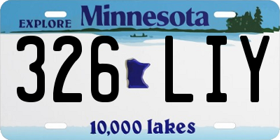 MN license plate 326LIY