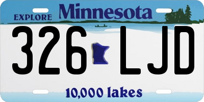 MN license plate 326LJD