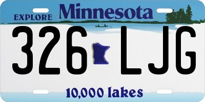 MN license plate 326LJG
