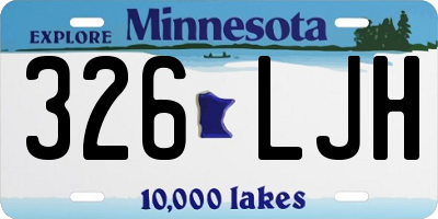 MN license plate 326LJH