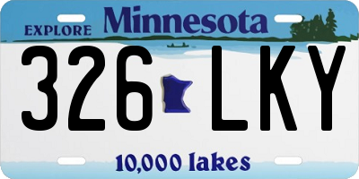 MN license plate 326LKY
