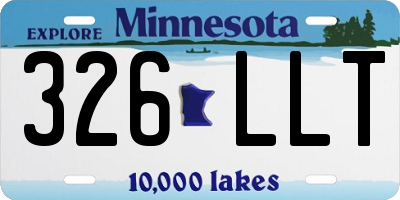 MN license plate 326LLT