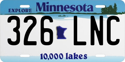 MN license plate 326LNC