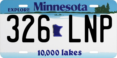 MN license plate 326LNP