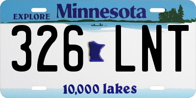 MN license plate 326LNT