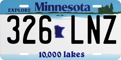MN license plate 326LNZ
