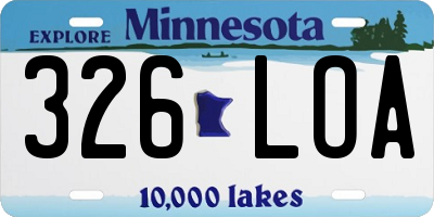 MN license plate 326LOA