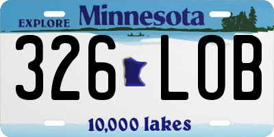 MN license plate 326LOB