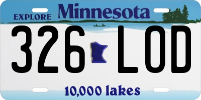 MN license plate 326LOD