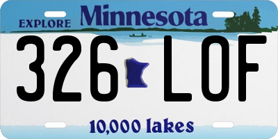 MN license plate 326LOF