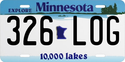 MN license plate 326LOG