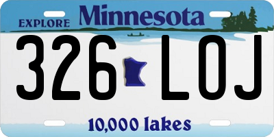 MN license plate 326LOJ