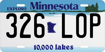 MN license plate 326LOP