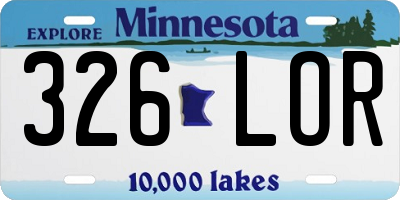 MN license plate 326LOR
