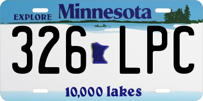 MN license plate 326LPC