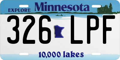 MN license plate 326LPF