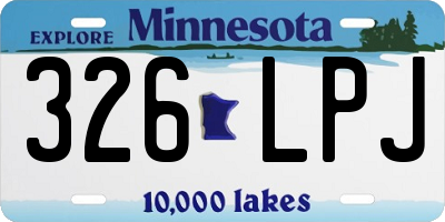 MN license plate 326LPJ