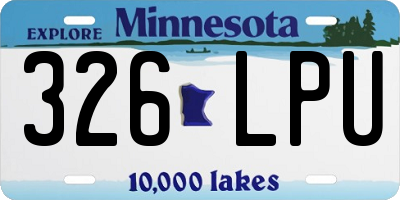 MN license plate 326LPU