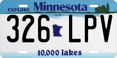 MN license plate 326LPV