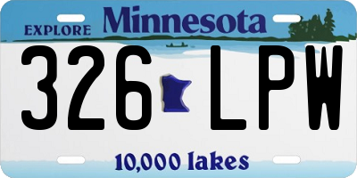 MN license plate 326LPW