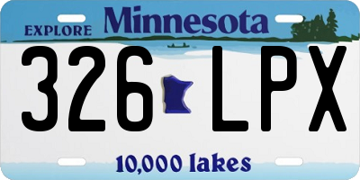 MN license plate 326LPX