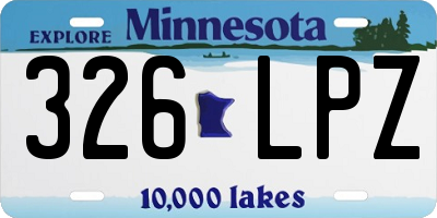 MN license plate 326LPZ
