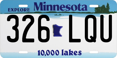 MN license plate 326LQU