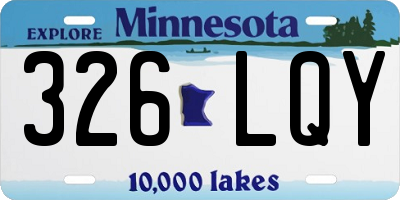 MN license plate 326LQY