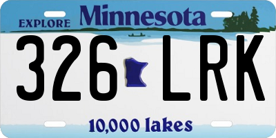 MN license plate 326LRK