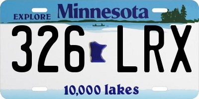 MN license plate 326LRX