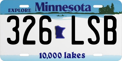 MN license plate 326LSB