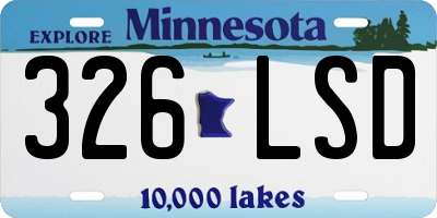 MN license plate 326LSD