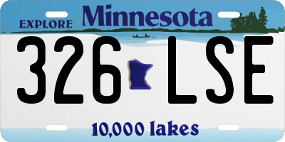 MN license plate 326LSE