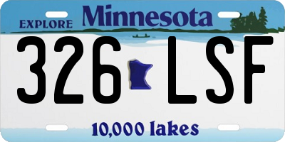 MN license plate 326LSF