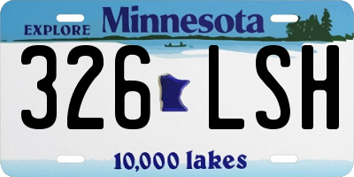 MN license plate 326LSH