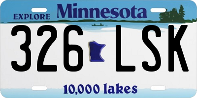 MN license plate 326LSK
