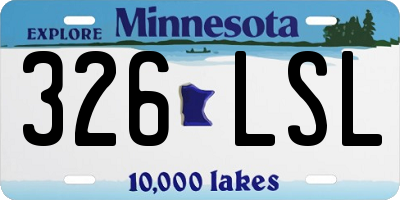 MN license plate 326LSL