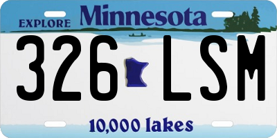 MN license plate 326LSM