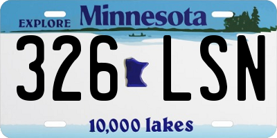 MN license plate 326LSN