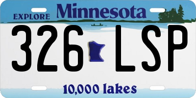 MN license plate 326LSP