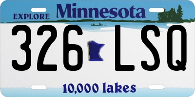 MN license plate 326LSQ